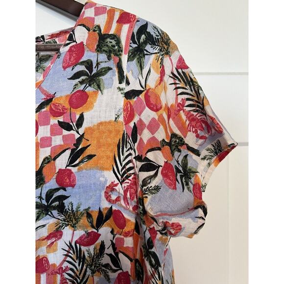 C&C California Women's Top 100% Linen Size 1X NWT - Picture 2 of 6